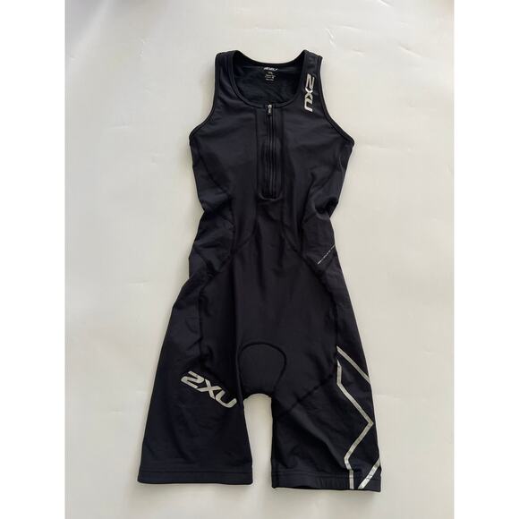 2XU Womens Large Black Compression Front Zip Cycling Trisuit Active Wear - Picture 1 of 16